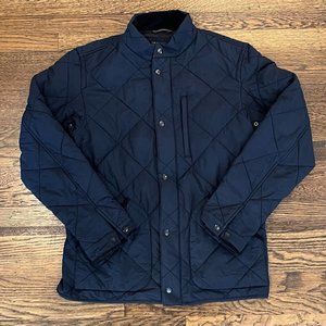 J Crew Sussex Quilted Jacket Medium Tall Obsidian Navy